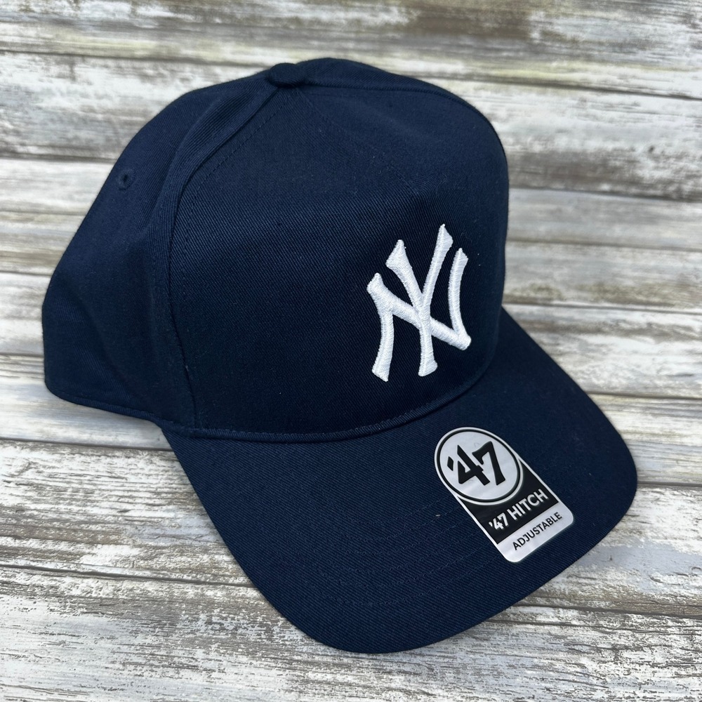 New York Yankees '47 Hitch Mens Hat OSFA Navy Blue MLB NY Logo Snapback NEW